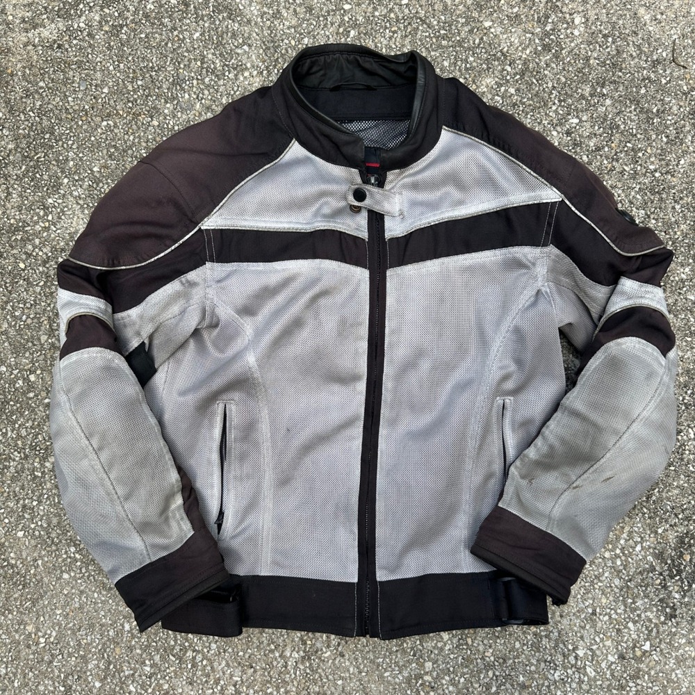 Bilt BLM 13 Mens Mesh Motorcycle Jacket Gray Black Size Small Protective Gear
